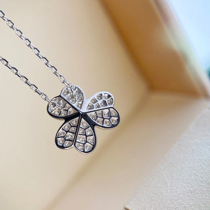 [Panda Jewelry]CLOVER DIAMOND NECKLACE SILVER