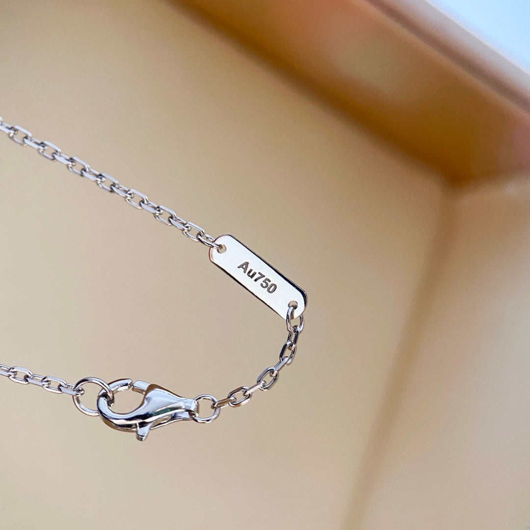 [Panda Jewelry]CLOVER DIAMOND NECKLACE SILVER