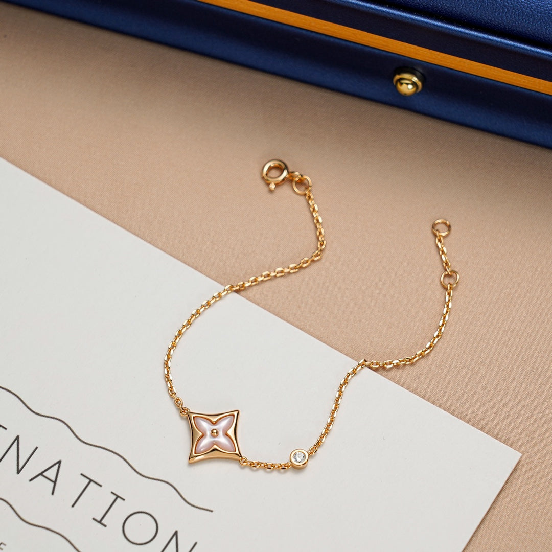 [Panda Jewelry]STAR 1 DIAMOND PINK GOLD BRACELET