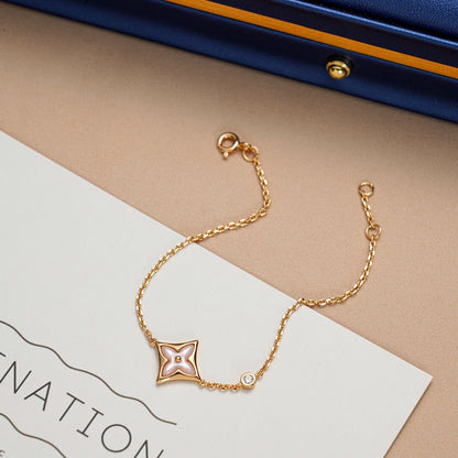 [Panda Jewelry]STAR 1 DIAMOND PINK GOLD BRACELET