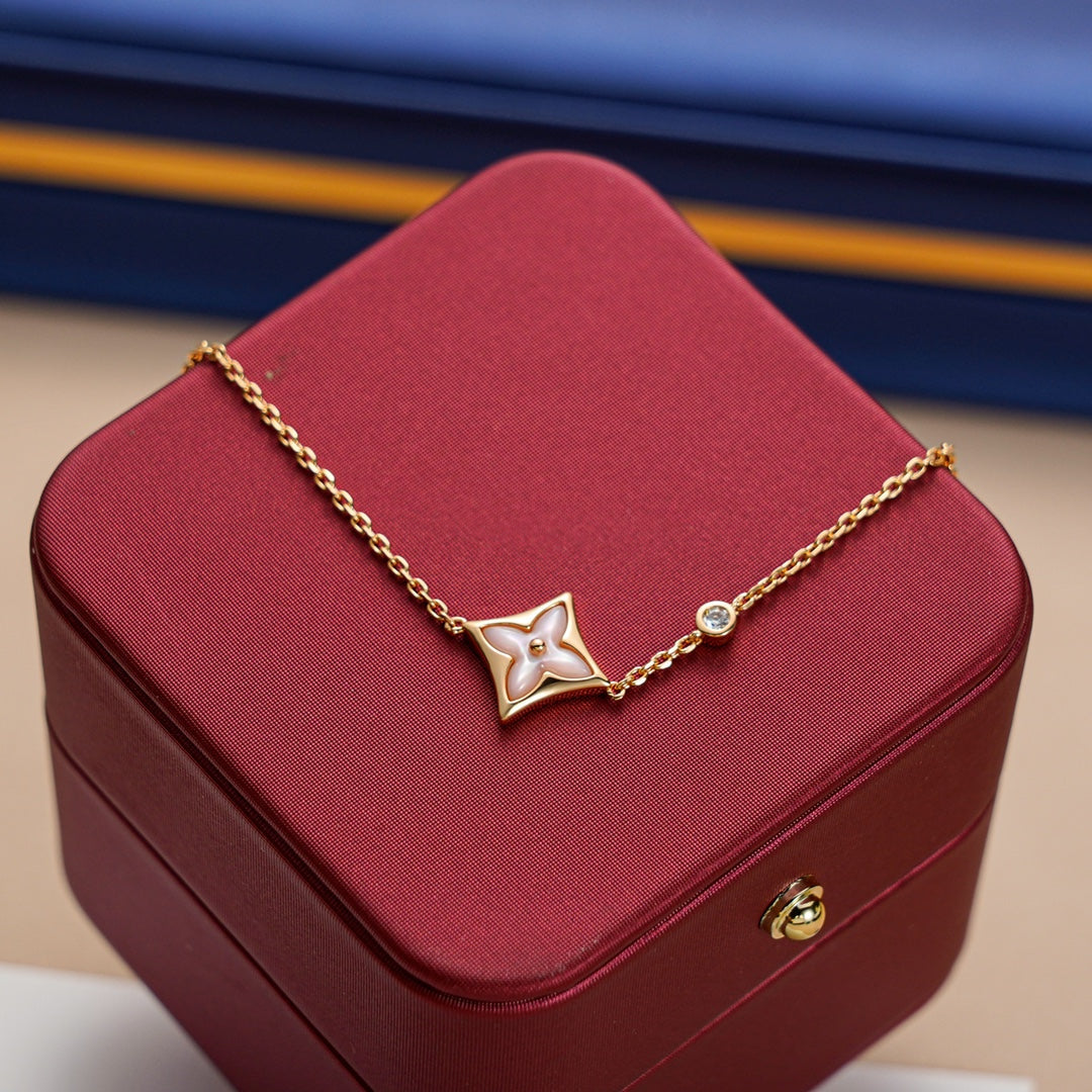 [Panda Jewelry]STAR 1 DIAMOND PINK GOLD BRACELET
