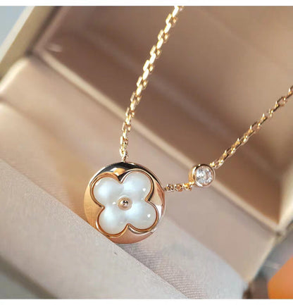[Panda Jewelry]SUN MOP GOLD 1 DIAMOND NECKLACE