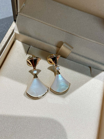 [Panda Jewelry]DREAM MOP 1 DIAMOND EARRINGS