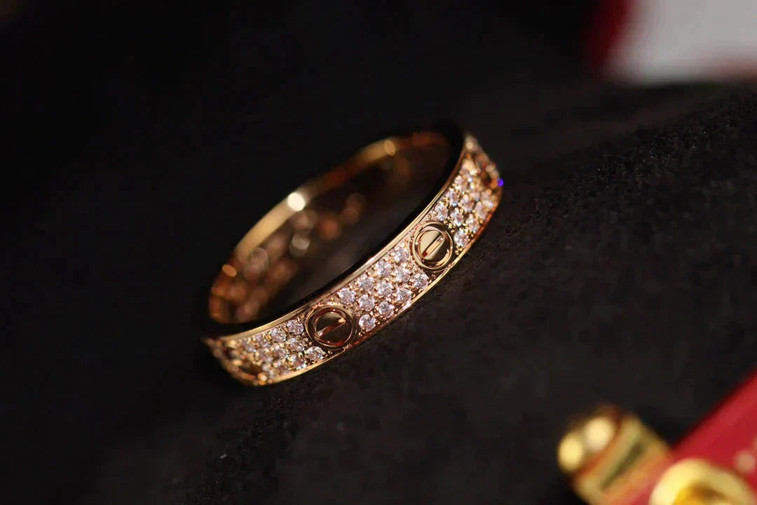 [Panda Jewelry]LOVE RING 3.6MM DIAMOND PAVED