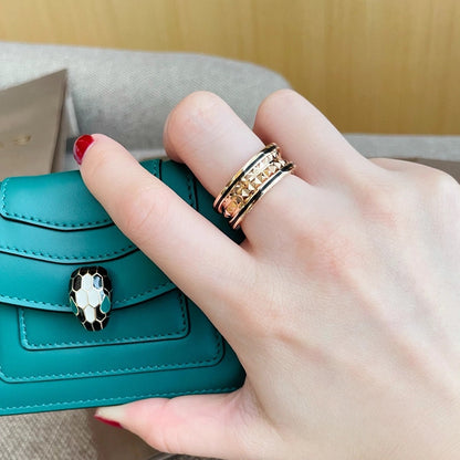 [Panda Jewelry]ZERO 1 PINK GOLD BLACK CERAMIC RING