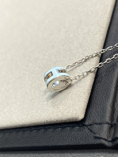 [Panda Jewelry]POP H LIGHT BLUE NECKLACE