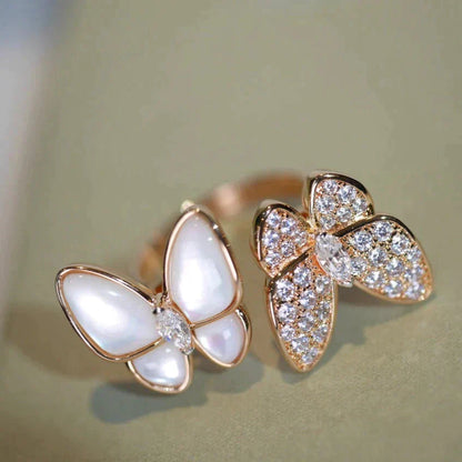 [Panda Jewelry]TWIN BUTTERFLY DIAMOND MOP RING