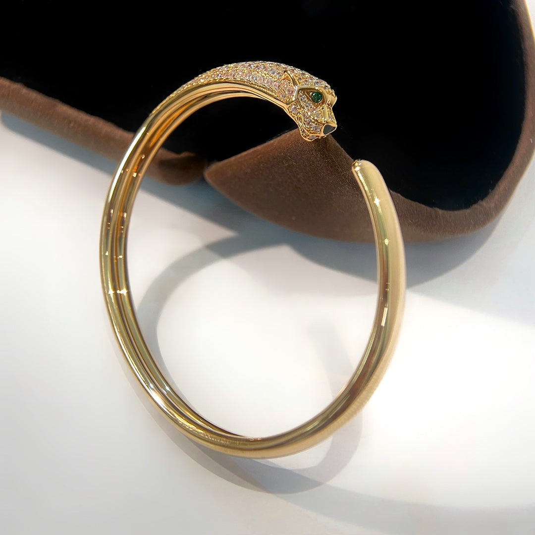 [Panda Jewelry]PANTHERE GOLD DIAMOND OPEN BRACELET