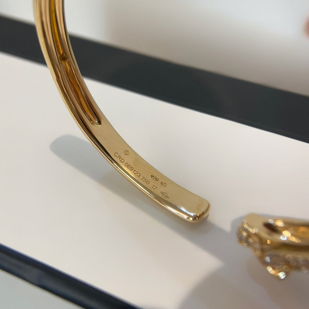 [Panda Jewelry]PANTHERE GOLD DIAMOND OPEN BRACELET