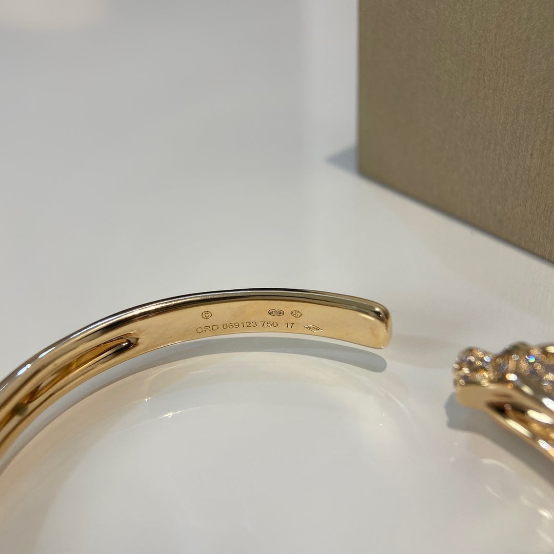[Panda Jewelry]PANTHERE GOLD DIAMOND OPEN BRACELET
