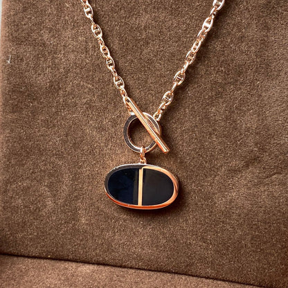 [Panda Jewelry]CHAINE VERSO BLACK CERAMIC NECKLACE