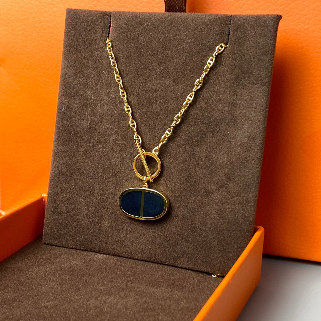 [Panda Jewelry]CHAINE VERSO BLACK CERAMIC NECKLACE
