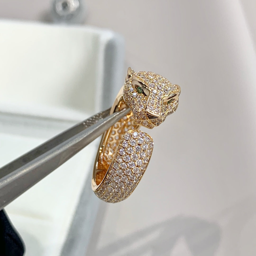 [Panda Jewelry]PANTHERE PINK GOLD DIAMOND RING