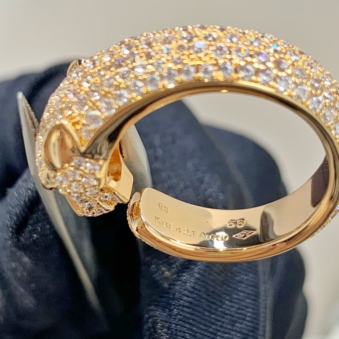 [Panda Jewelry]PANTHERE PINK GOLD DIAMOND RING