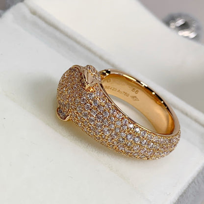 [Panda Jewelry]PANTHERE PINK GOLD DIAMOND RING