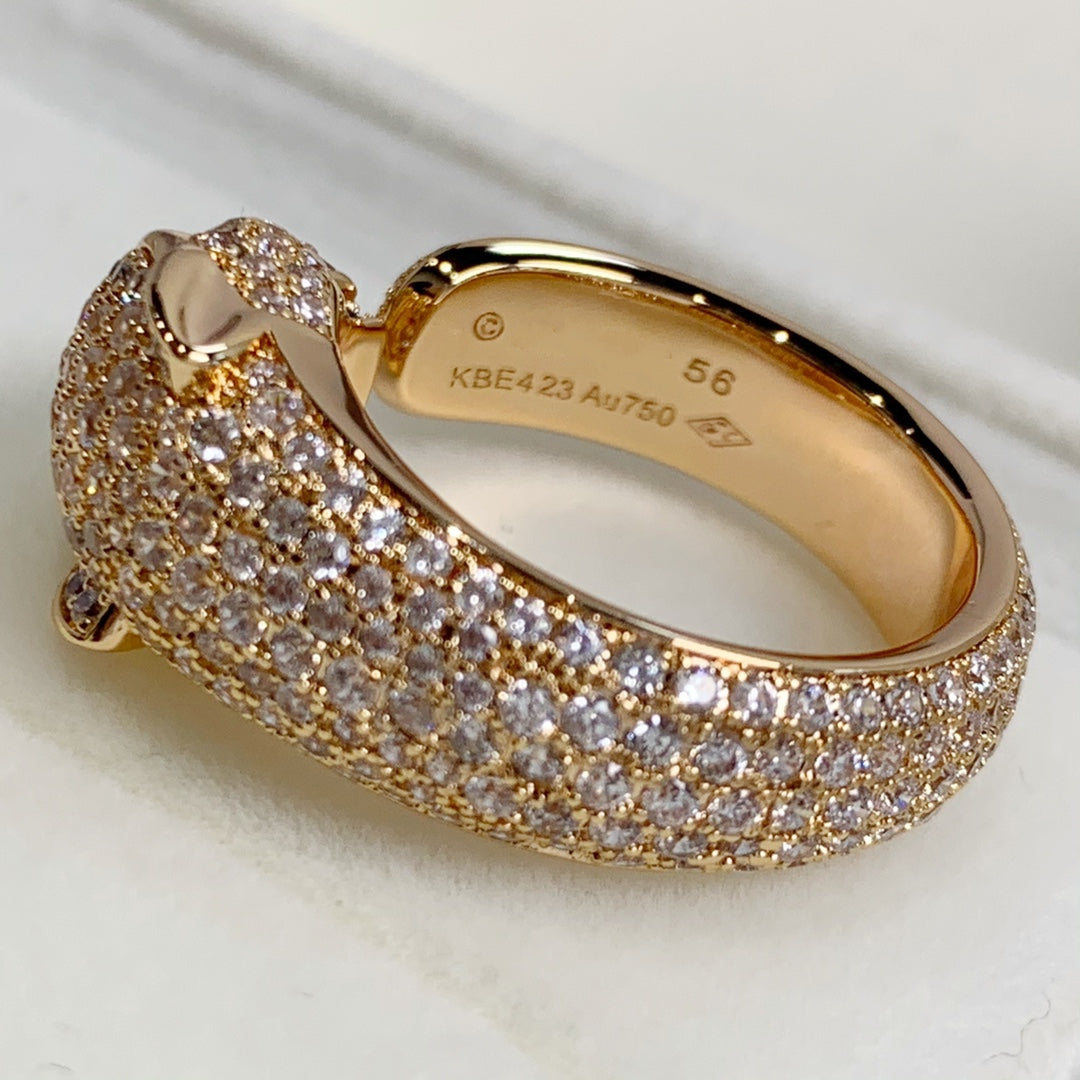 [Panda Jewelry]PANTHERE PINK GOLD DIAMOND RING