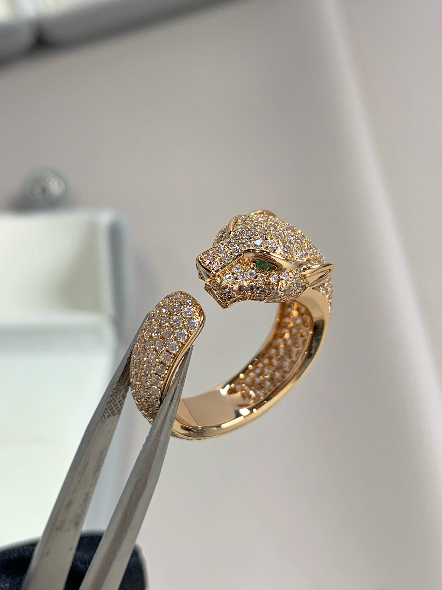 [Panda Jewelry]PANTHERE PINK GOLD DIAMOND RING