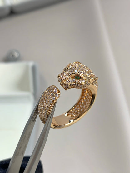 [Panda Jewelry]PANTHERE PINK GOLD DIAMOND RING