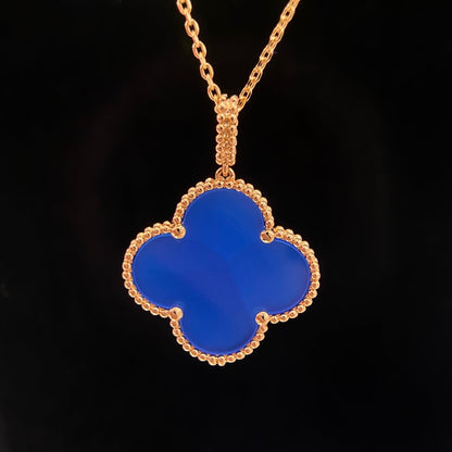 [Panda Jewelry]CLOVER 25MM NECKLACE TURQUOISE ROSE GOLD