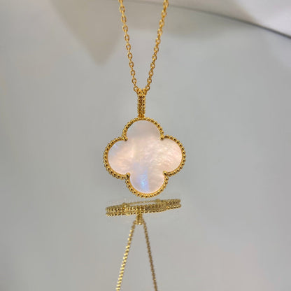 [Panda Jewelry]CLOVER 25MM MOP LARGE PENDANT NECKLACE