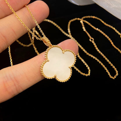 [Panda Jewelry]CLOVER 25MM MOP LARGE PENDANT NECKLACE