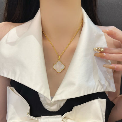 [Panda Jewelry]CLOVER 25MM MOP LARGE PENDANT NECKLACE