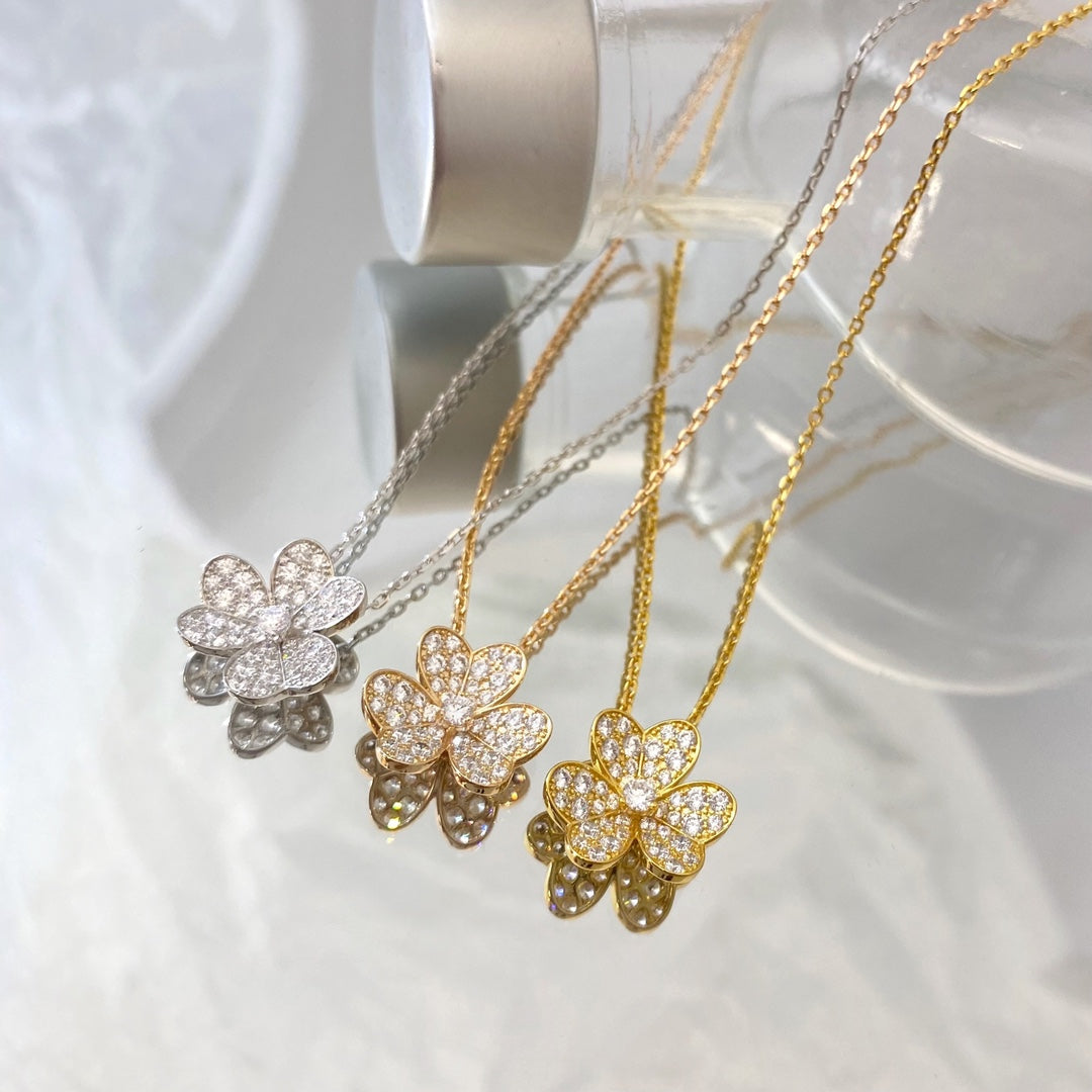 [Panda Jewelry]FLOWER DIAMOND NECKLACE