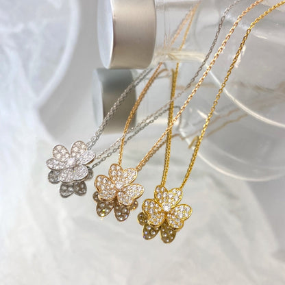 [Panda Jewelry]FLOWER DIAMOND NECKLACE