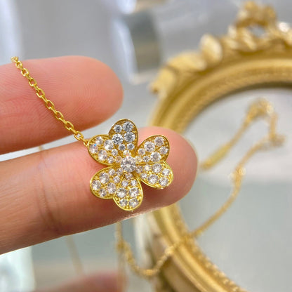 [Panda Jewelry]FLOWER DIAMOND NECKLACE
