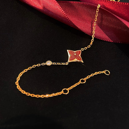 [Panda Jewelry]COLOR STAR CARNELIAN PINK GOLD DIAMOND BRACELET
