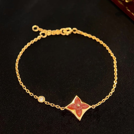 [Panda Jewelry]COLOR STAR CARNELIAN PINK GOLD DIAMOND BRACELET