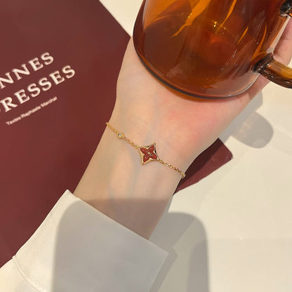 [Panda Jewelry]COLOR STAR CARNELIAN PINK GOLD DIAMOND BRACELET