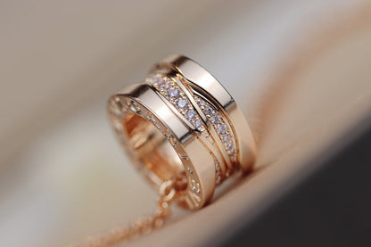 [Panda Jewelry]ZERO 1 PINK GOLD DIAMOND NECKLACE