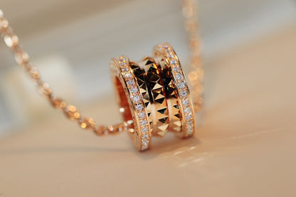 [Panda Jewelry]ZERO 1 ROCK PEDANT PINK GOLD NECKLACE