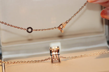 [Panda Jewelry]ZERO 1 ROCK PEDANT PINK GOLD BLACK NECKLACE