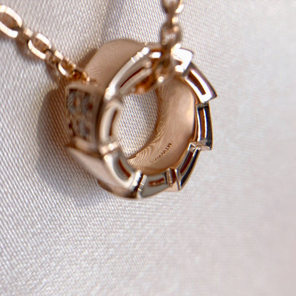 [Panda Jewelry]SERPENTI PEDANT DIAMOND PINK GOLD NECKLACE