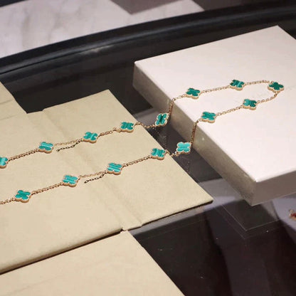 [Panda Jewelry]CLOVER 20 MOTIFS MALACHITE GOLD