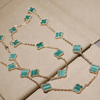[Panda Jewelry]CLOVER 20 MOTIFS MALACHITE GOLD