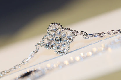 [Panda Jewelry]CLOVER 20 MOTIFS ONYX DIAMOND SILVER