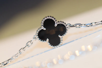 [Panda Jewelry]CLOVER 20 MOTIFS ONYX DIAMOND SILVER