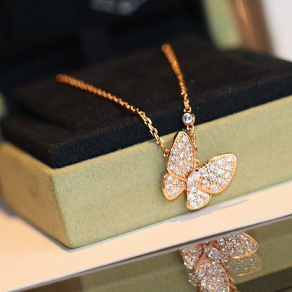 [Panda Jewelry]BUTTERFLY DIAMOND NECKLACE