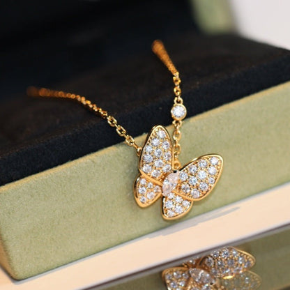 [Panda Jewelry]BUTTERFLY DIAMOND NECKLACE