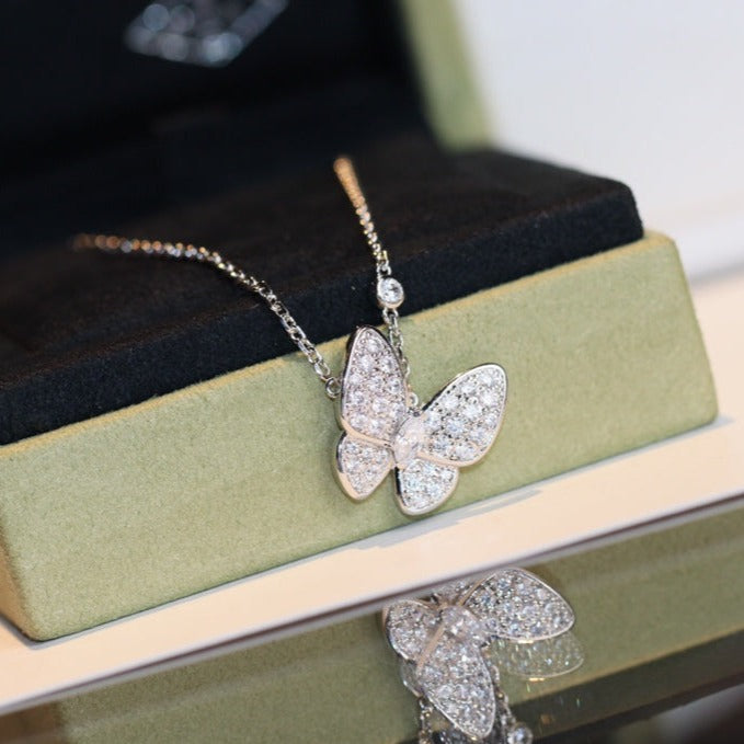 [Panda Jewelry]BUTTERFLY DIAMOND NECKLACE
