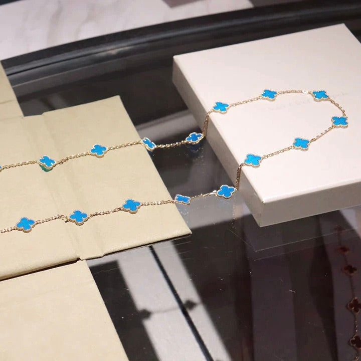 [Panda Jewelry]CLOVER 20 MOTIFS TURQUOISE GOLD