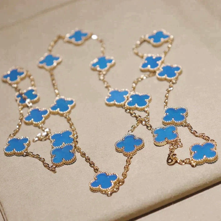 [Panda Jewelry]CLOVER 20 MOTIFS TURQUOISE GOLD