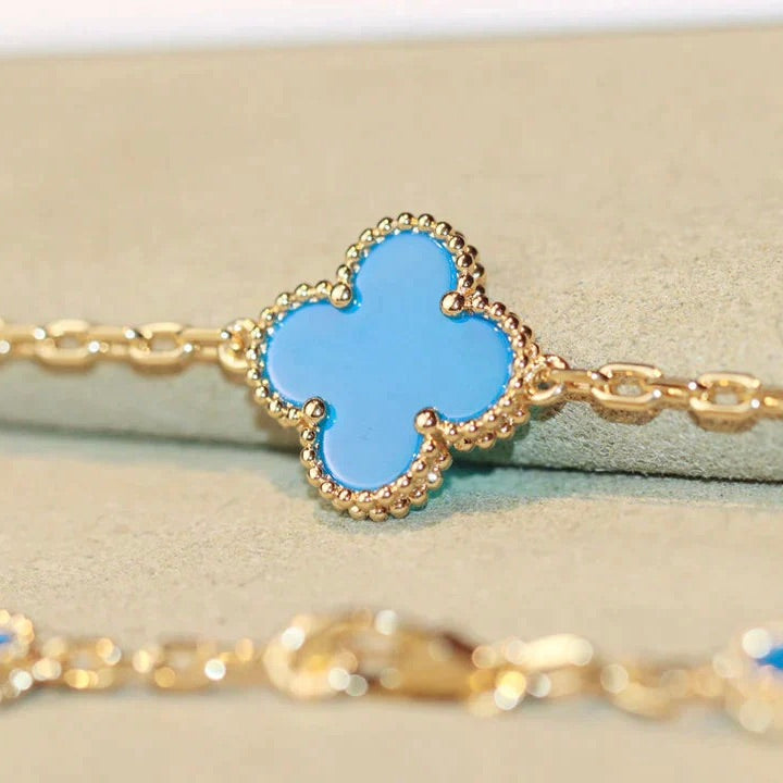 [Panda Jewelry]CLOVER 20 MOTIFS TURQUOISE GOLD