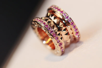 [Panda Jewelry]ZERO 1 ROCK PINK GOLD PINK DIAMOND NECKLACE