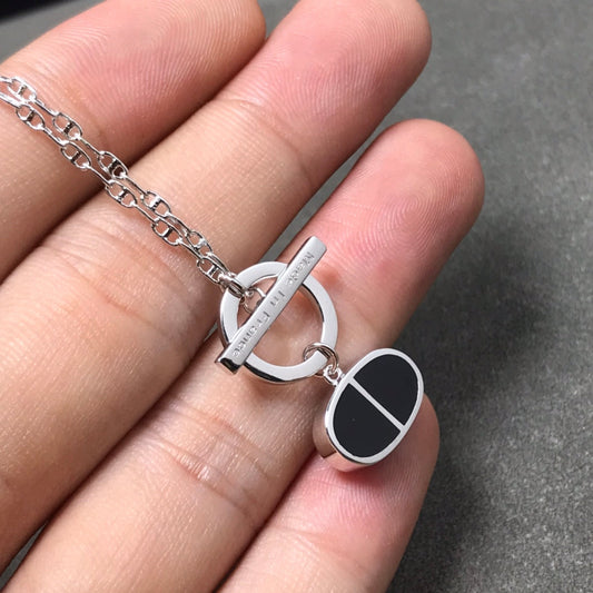 [Panda Jewelry]CHAINE VERSO BLACK CERAMIC  NECKLACE