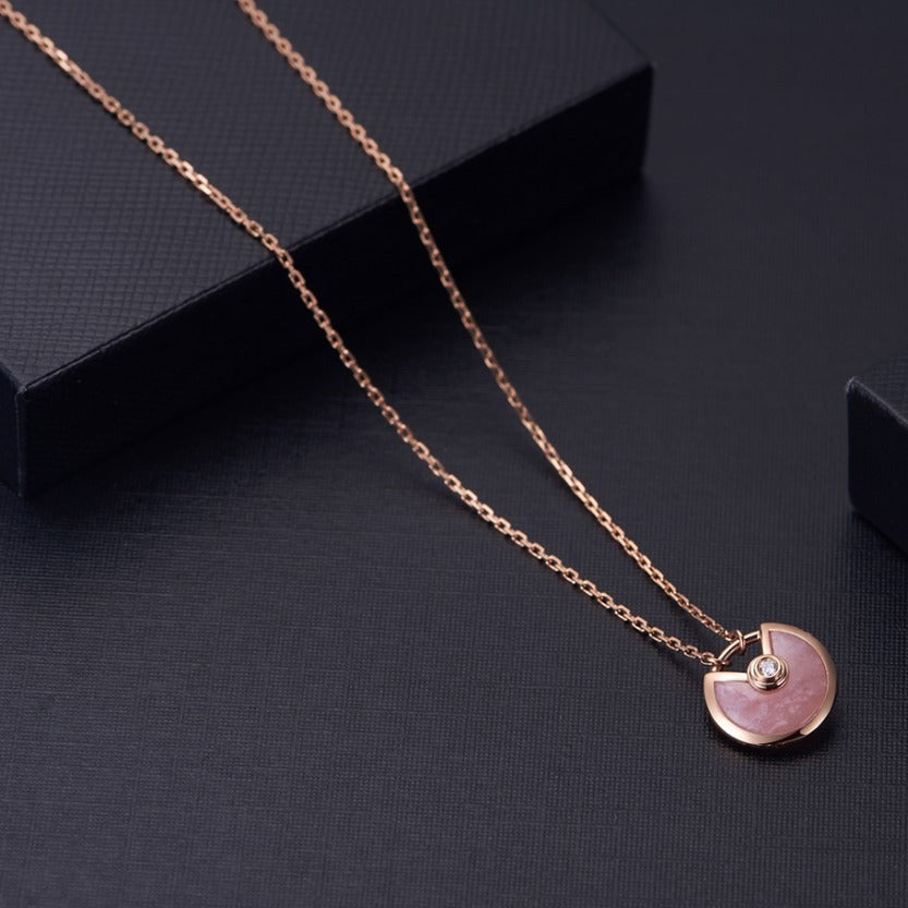 [Panda Jewelry]AMULETTE ROSE GOLD PINK MOP NECKLACE