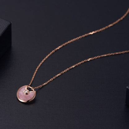 [Panda Jewelry]AMULETTE ROSE GOLD PINK MOP NECKLACE